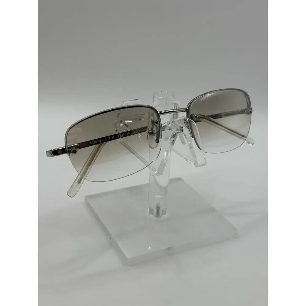Ralph Lauren 973/S 010 Clear Silver Semi Rimless Sunglasses Vintage Y2K 52-18